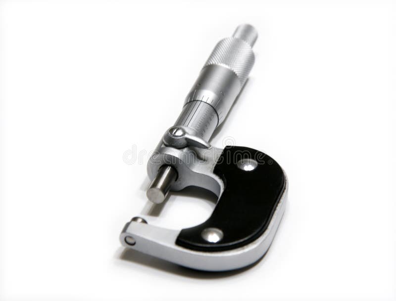 Micrometer. Picture of the micrometer isolated on the white background royalty free stock photo