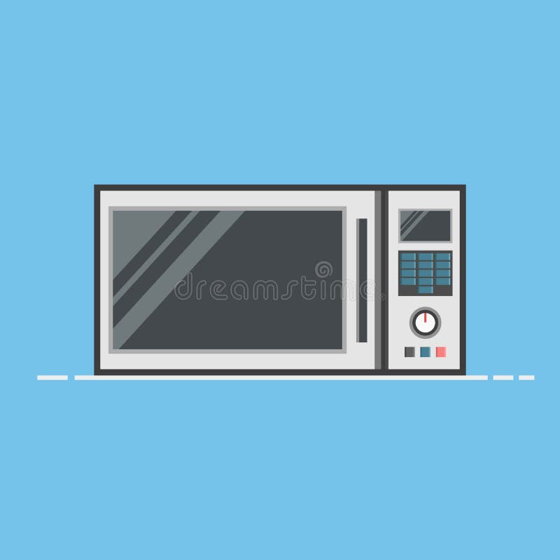 FLat Design Microwave Oven Vector Illustration. High Quality Premium Illustration. FLat Design Microwave Oven Vector Illustration. High Quality Premium Illustration