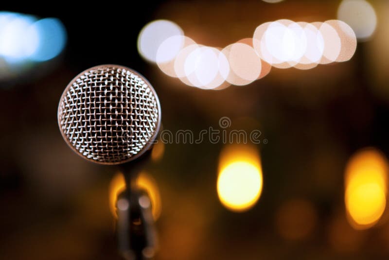 Microphone in a disco stock photo. Image of club, lights 14447792
