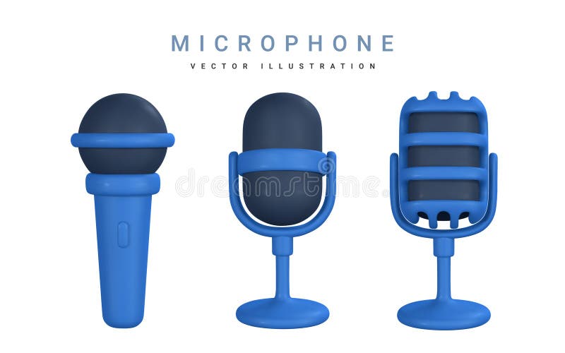 Microphone 3d Pour Musique Radio Ou Karaoké. équipement Audio Pour