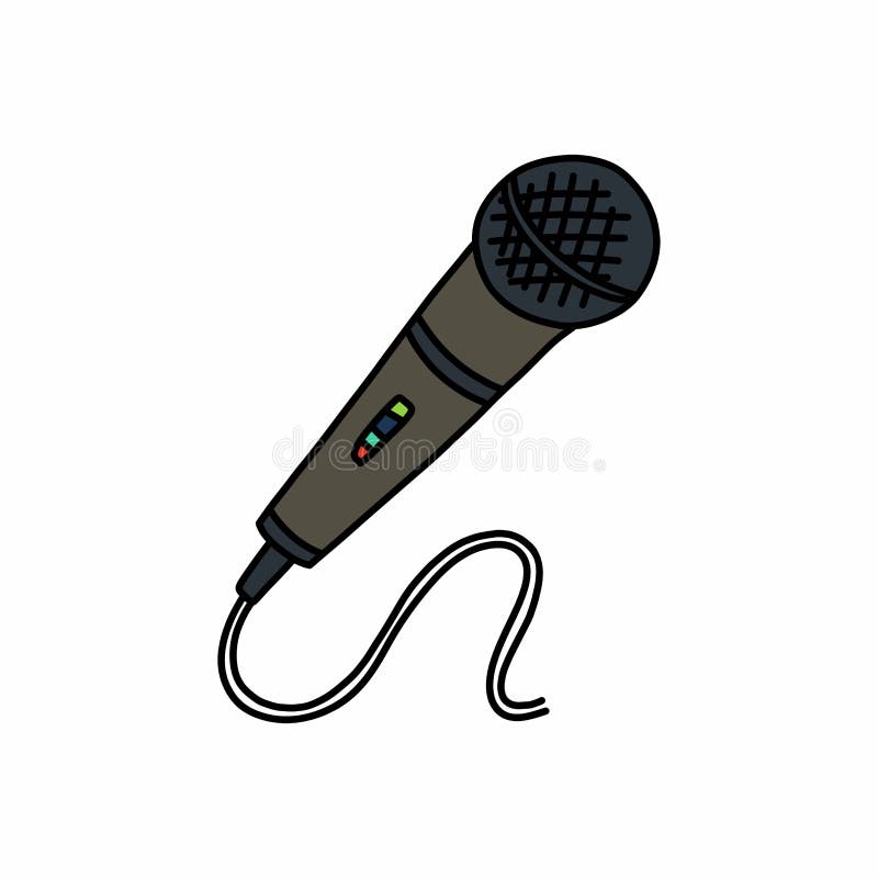 Microphone Doodle Icon, Vector Illustration Stock Illustration