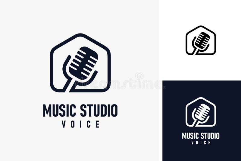 Music studio logo symbol icon design stock illustration