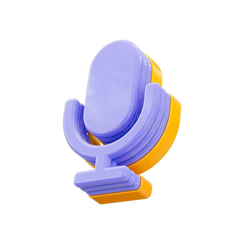 Microphone icon 3d render concept for application sine and symbol on white background. Application sine illustrations