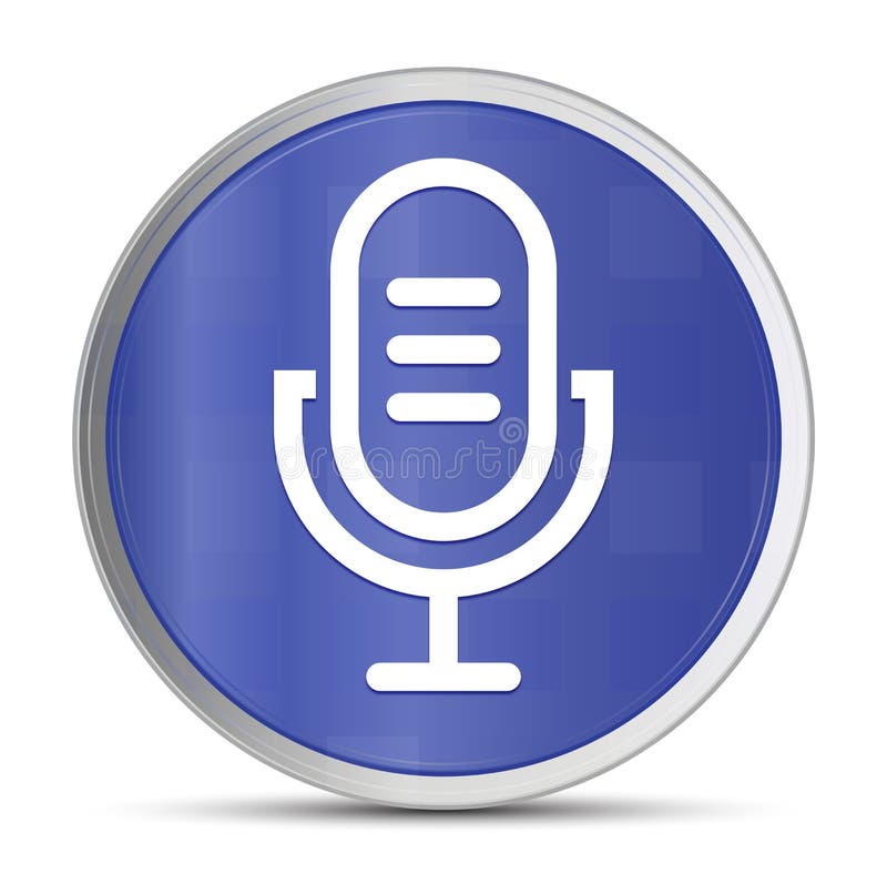 Microphone icon prime blue round button vector illustration design silver frame push button stock illustration Microphone icon prime blue round button vector illustration design silver frame push button stock illustration