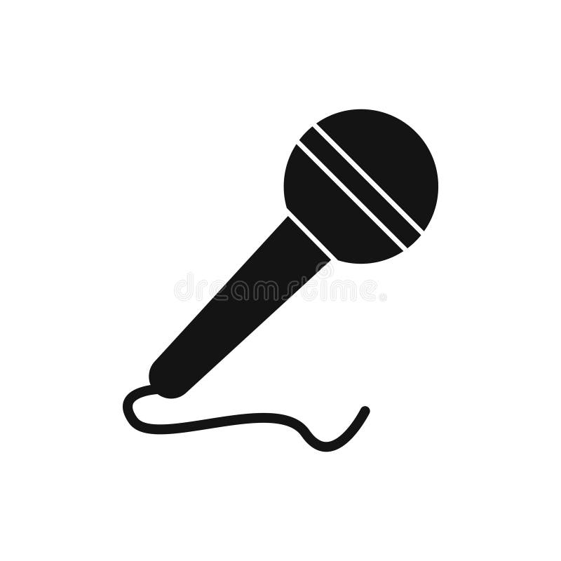 Simbol pictogramă microfon pe fundal alb royalty free illustration
