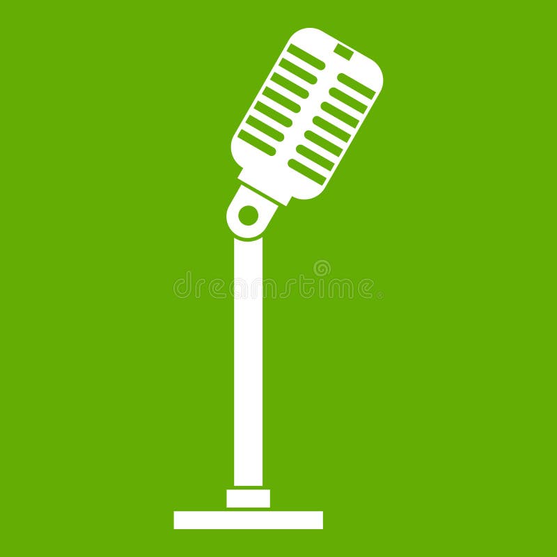 Microphone icon green stock vector. Illustration of concert 122628629