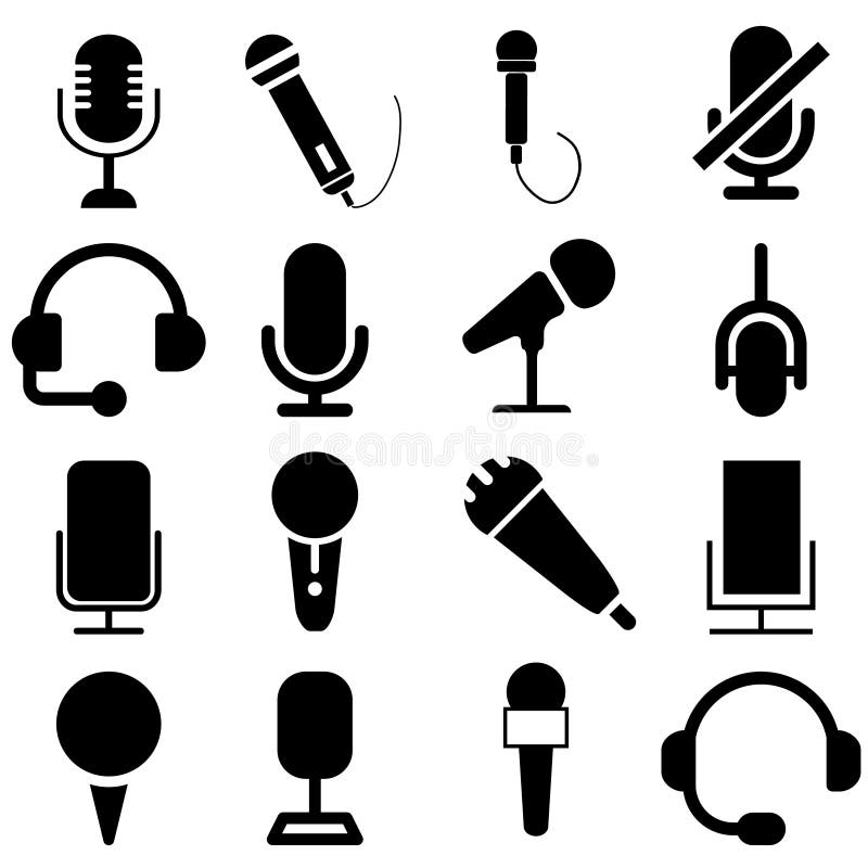 Microphone icons set. Microphone vector icon. Mic illustration symbol collection.