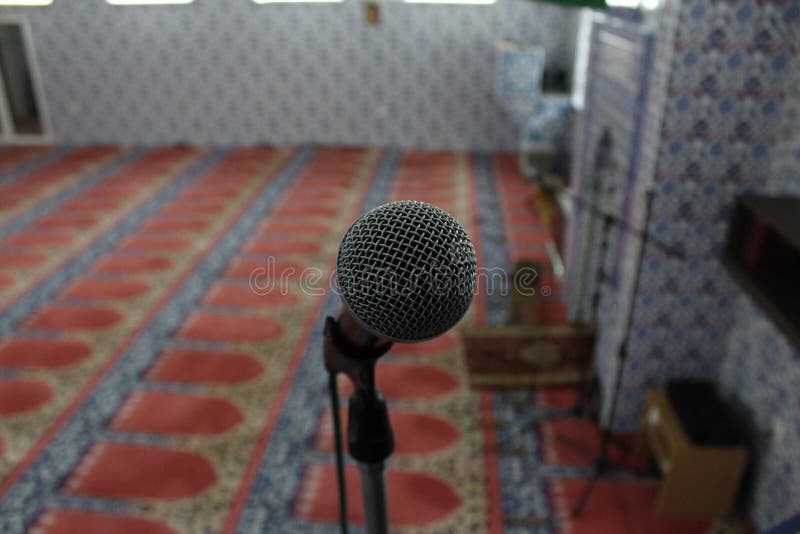Microphone.Interior of the Mosque. Stock Photo Image of jazz, band