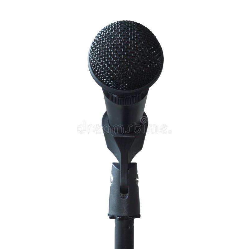Microphone isolated front view royalty free stock photography