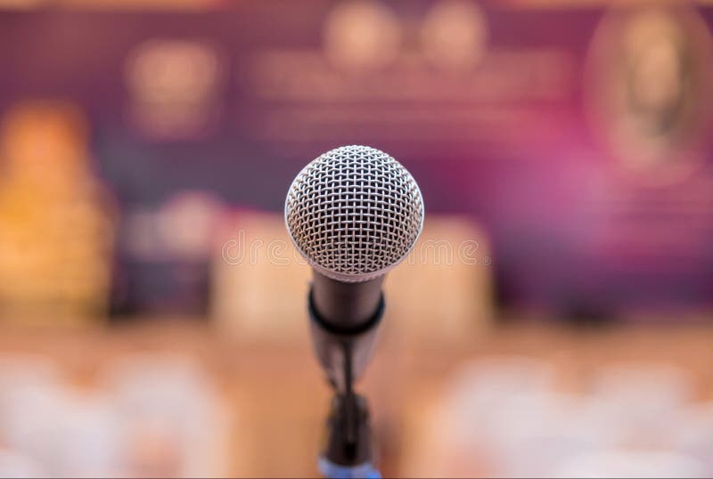 Microphone in meeting room before a conference
