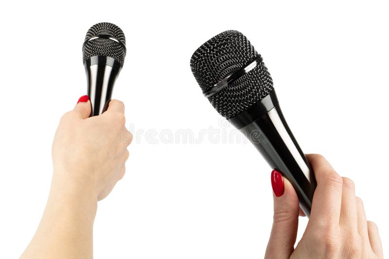 Microphone Sans Fil à La Main Isolé Sur Blanc