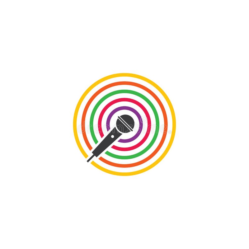Microphone music logo stock illustration. Illustration of radio 179105291