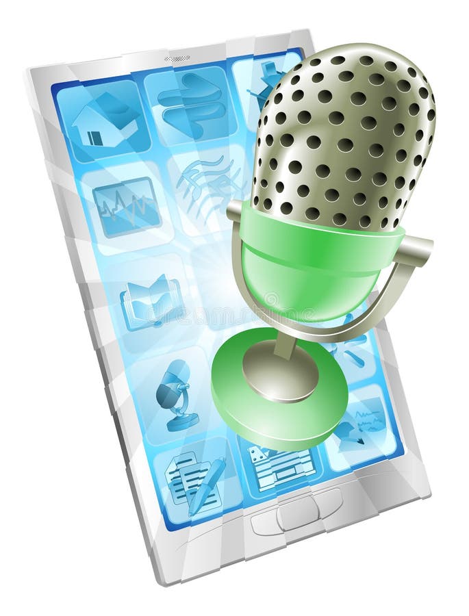Microphone Phone App Concept Stock Vector Illustration of online
