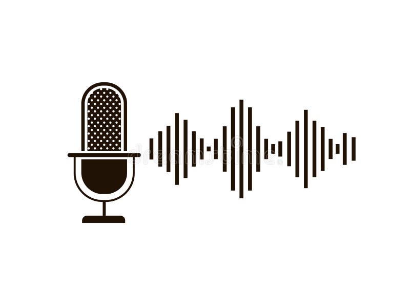 Microphone with Sound Wave Isolated Icon Stock Vector Illustration of