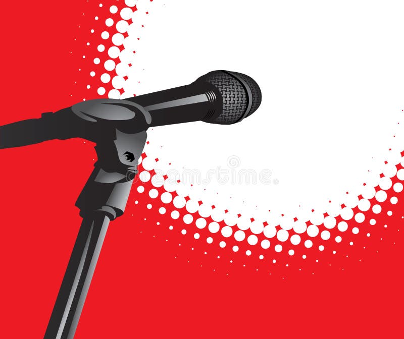 Microphone In Spotlight (With Space For Text)