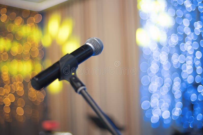 Microphone on stage stock image. Image of stage, radio 134193433