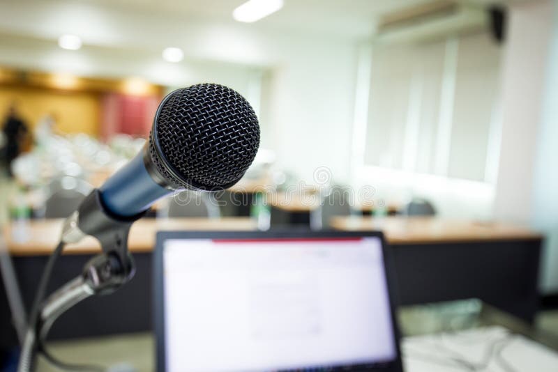 Microphone on the stage stock photo. Image of audio 126216712
