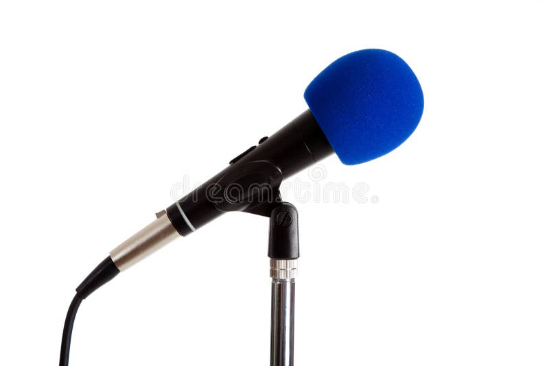 Microphone and Stand on White Stock Image Image of musical, broadcast
