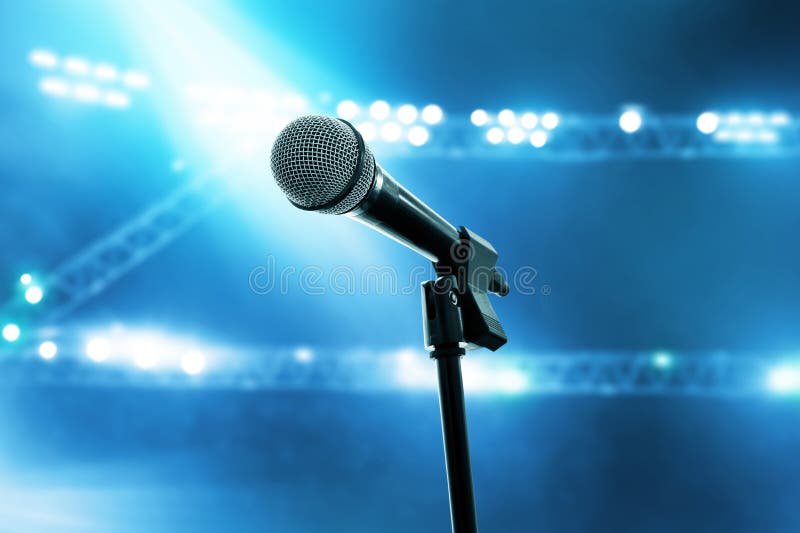 Microphone on Stand on the Stage Stock Image Image of communication