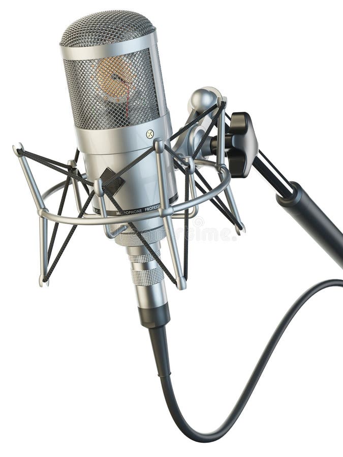 Microphone In The Old Studio With On Air Sign Stock Illustration
