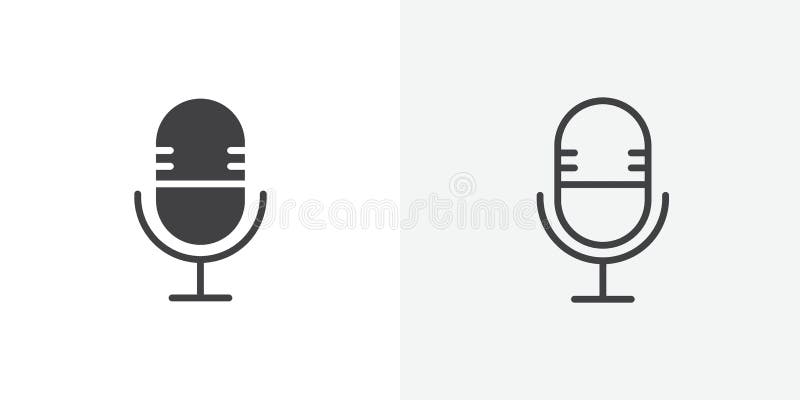 Set pictogramă linie subțire pentru microfon royalty free illustration