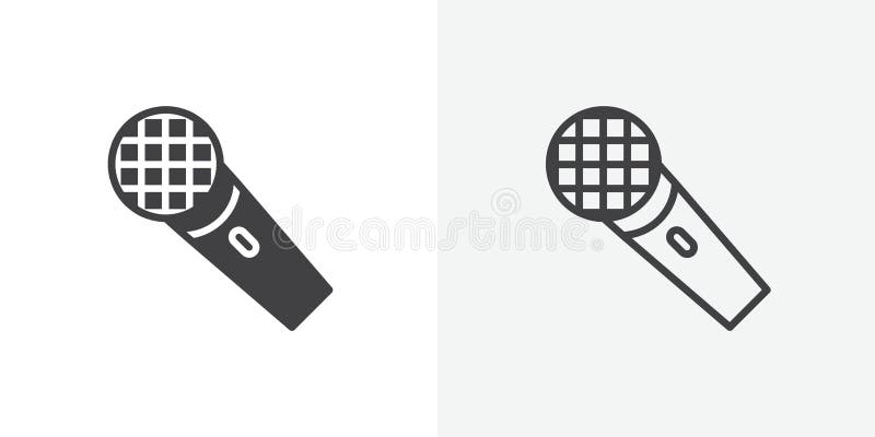 Set pictogramă linie subțire pentru microfon vector illustration