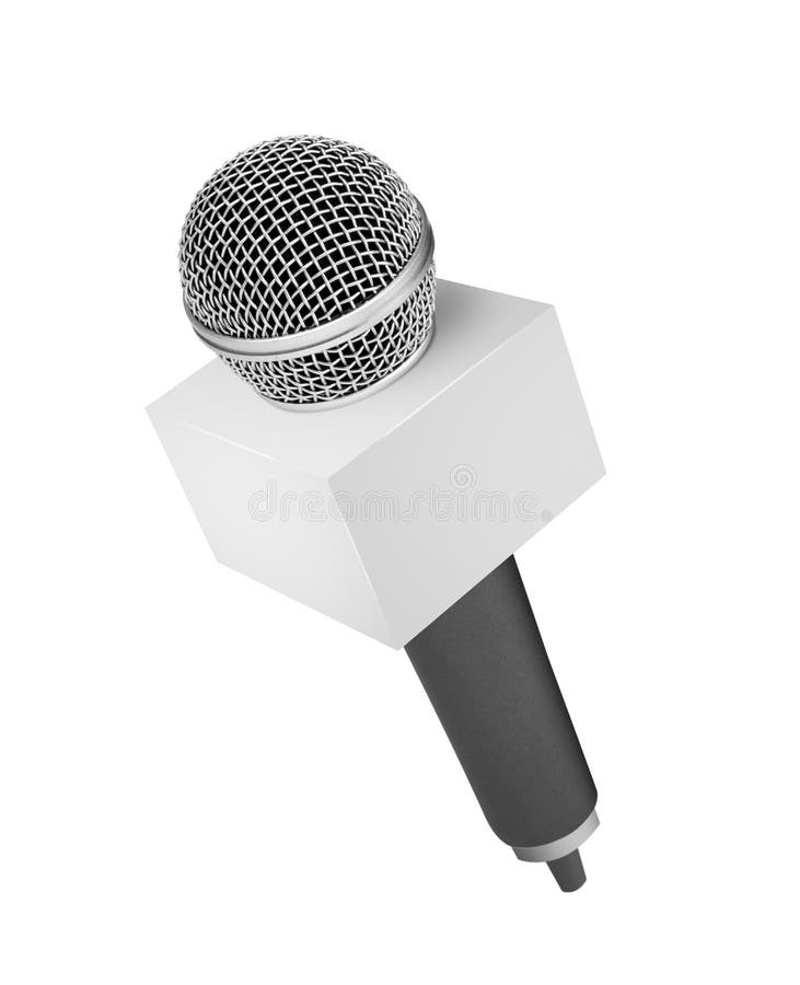 Microphone De Presse Sur Le Blanc Image stock - Image du