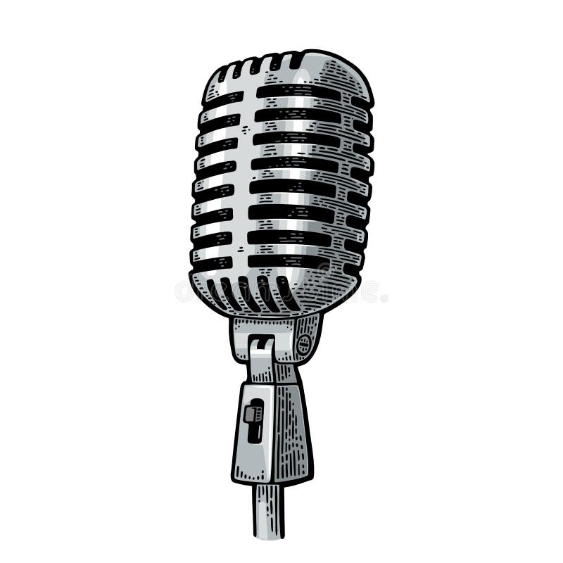 Microphone. Vintage Vector Black Engraving Illustration Stock Vector -  Illustration of isolated, etching: 101499874