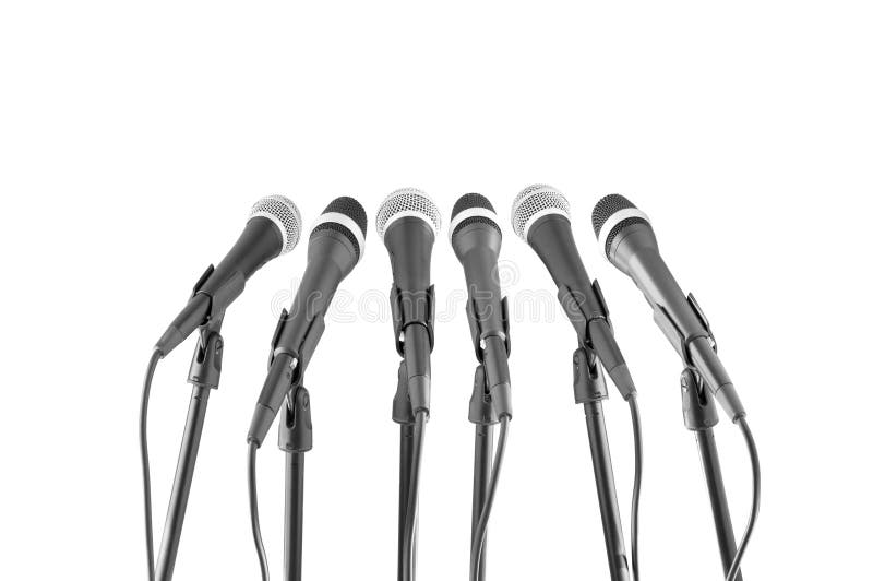 Microphones in row