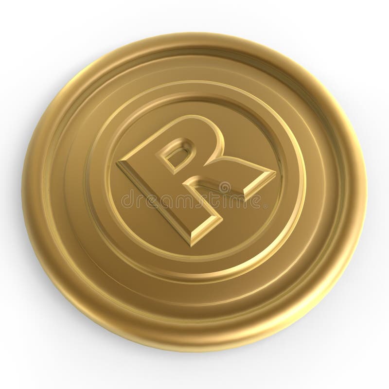 Microplaqueta dourada do sinal do registo ilustração royalty free Microplaqueta dourada do sinal do registo ilustração royalty free