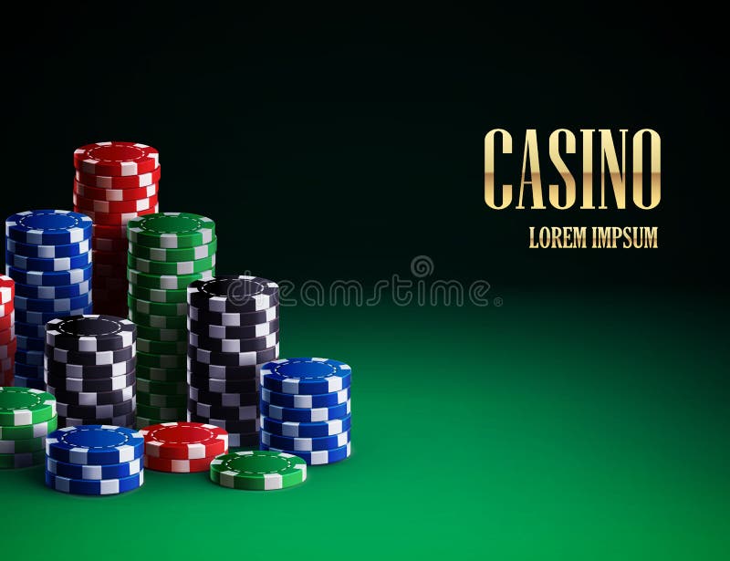 Microplaquetas do casino no fundo verde ilustração royalty free Microplaquetas do casino no fundo verde ilustração royalty free
