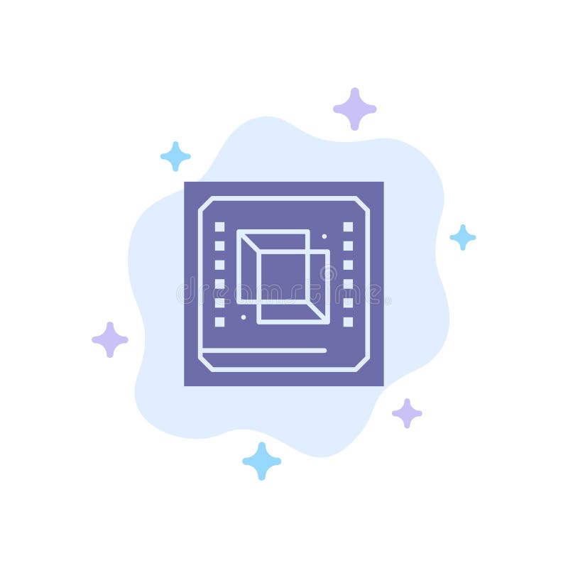 Microprocesador, ordenador, CPU, hardware, icono azul del procesador en fondo abstracto de la nube ilustración del vector Microprocesador, ordenador, CPU, hardware, icono azul del procesador en fondo abstracto de la nube ilustración del vector