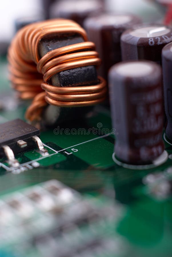 Microprocessor with motherboard background. Computer board chip circuit. Microelectronics hardware concept. stock photography Microprocessor with motherboard background. Computer board chip circuit. Microelectronics hardware concept. stock photography