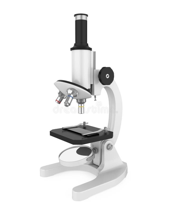 Microscop alb izolat stock illustration