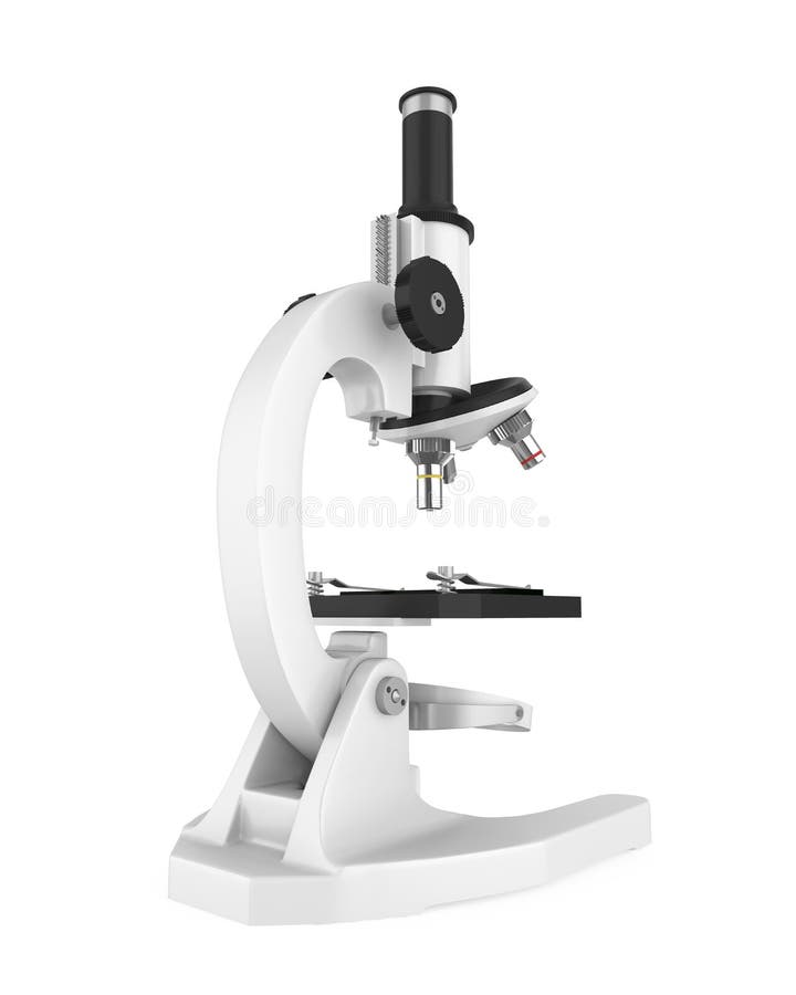 Microscop alb izolat stock illustration