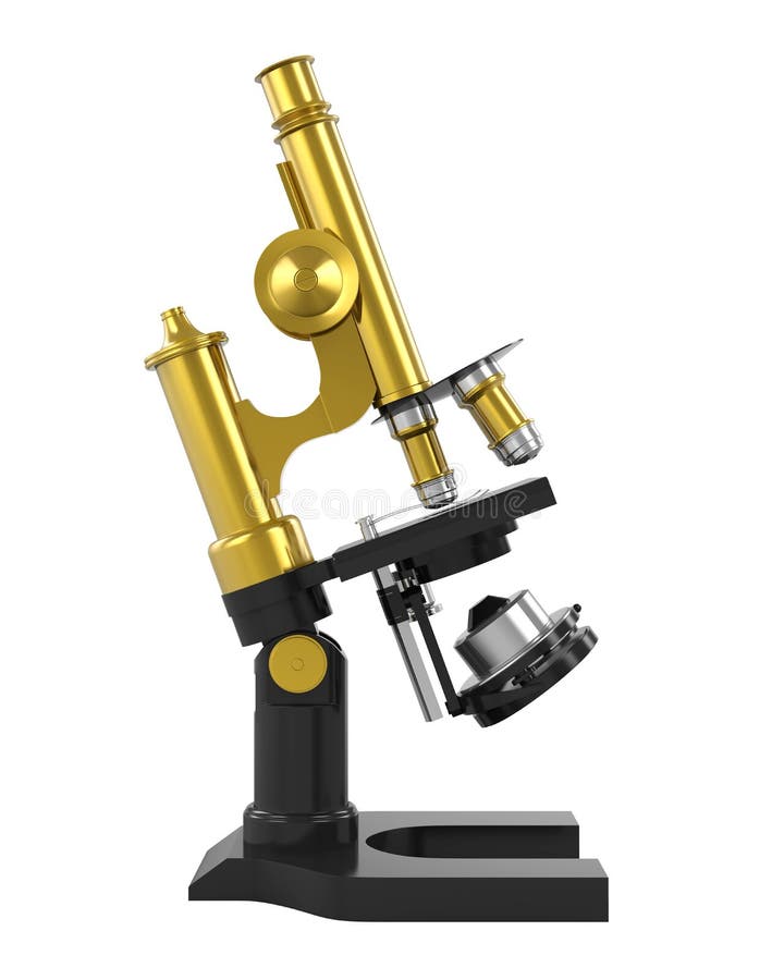 Microscop antic izolat stock illustration