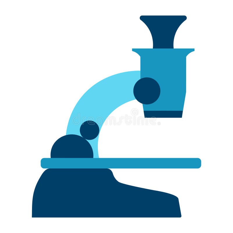Microscop cartografic izolat pe fond alb stock illustration