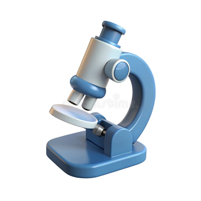 Microscop 3d izolat stock illustration