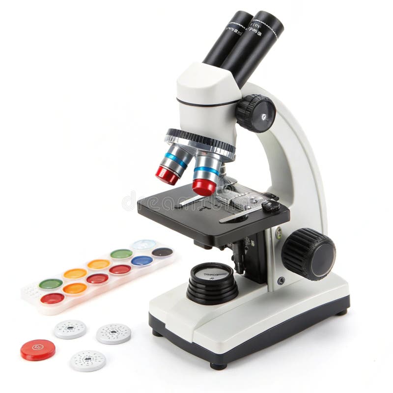 Microscop de jucărie izolat pe fond alb vector illustration