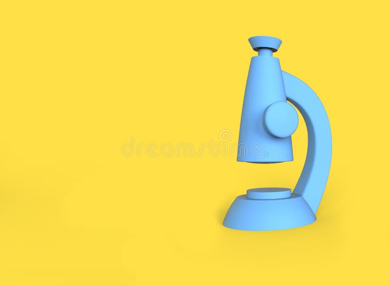 Microscop desenat stilizat izolat pe fond galben. vector illustration