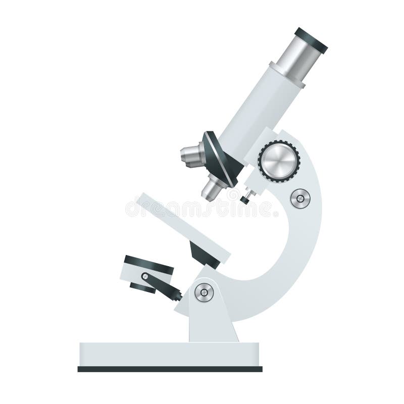 Microscop detaliat, plat și realist, izolat pe alb. royalty free illustration