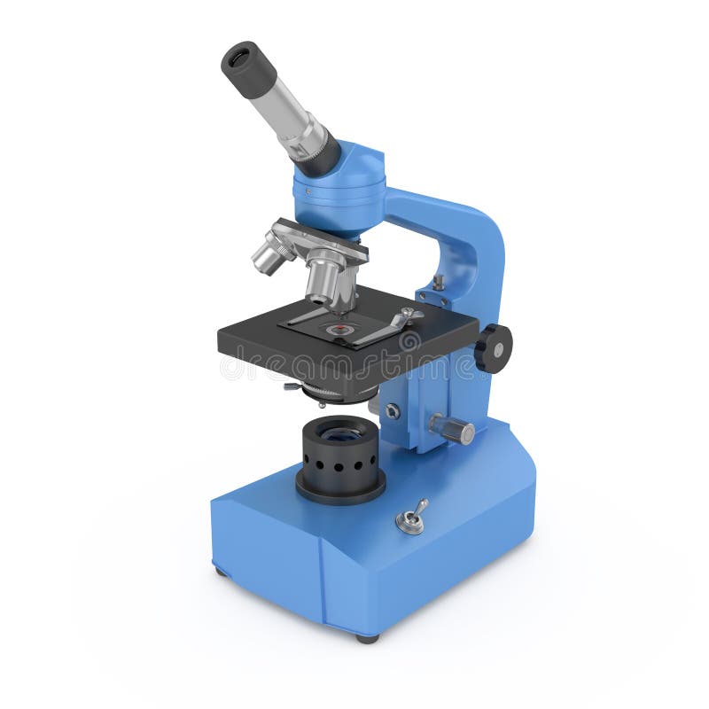 Microscop izolat pe fond alb royalty free illustration