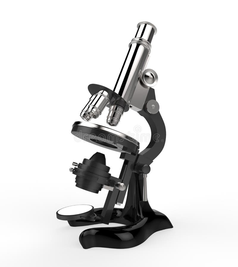 Microscop izolat pe fond alb royalty free illustration