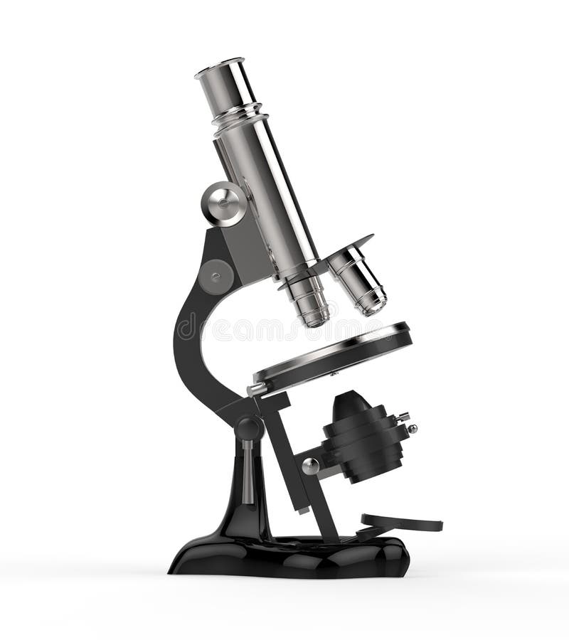 Microscop izolat pe fond alb stock illustration
