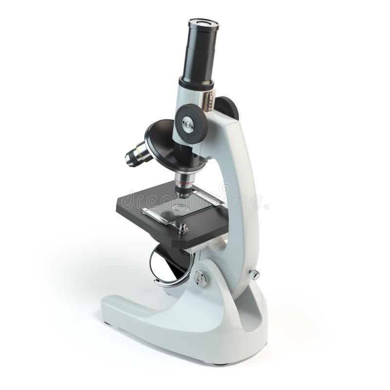 Microscop izolat pe fond alb. stock illustration