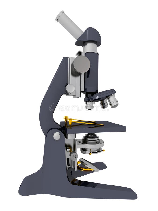 Microscop izolat pe fond alb stock illustration
