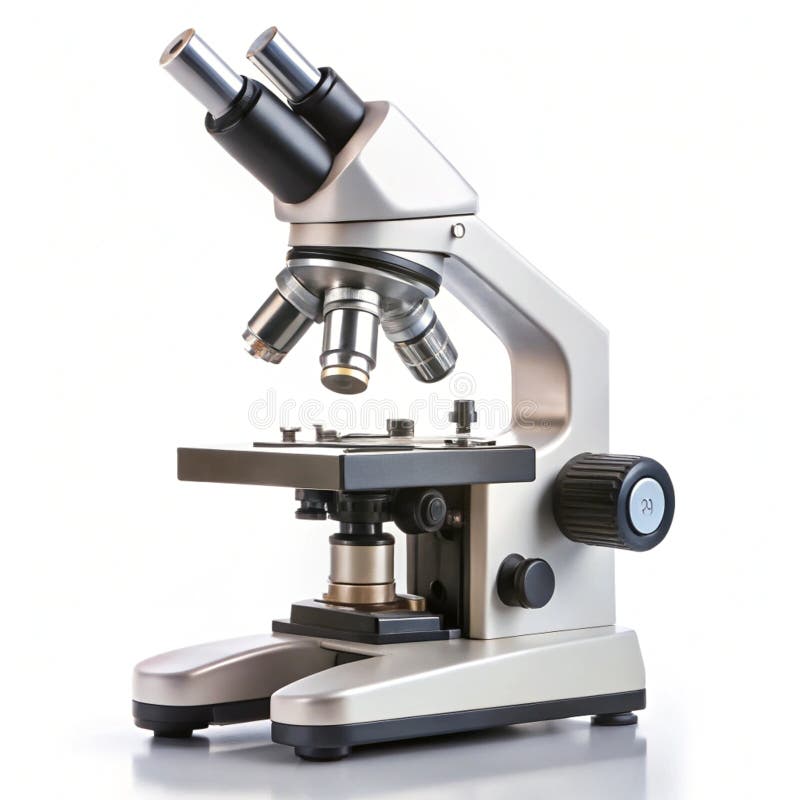 Microscop izolat pe fond alb royalty free illustration