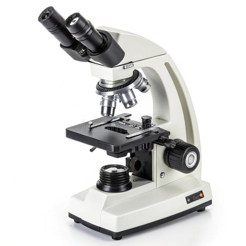 Microscop izolat pe fond alb stock illustration