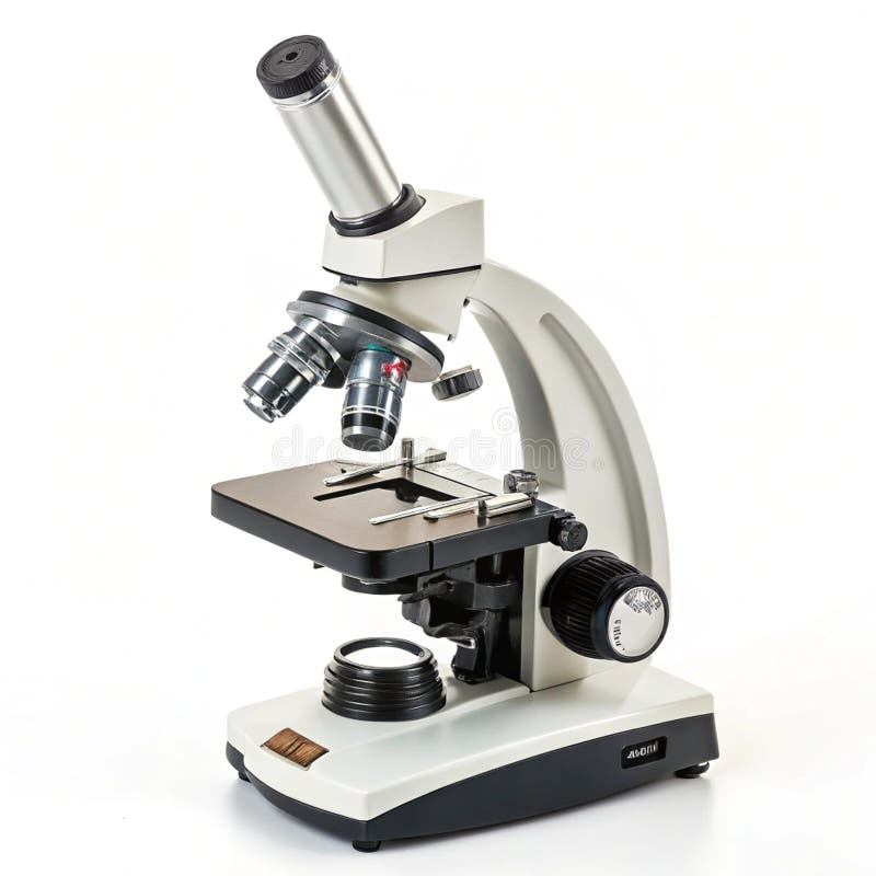 Microscop izolat pe fond alb royalty free illustration