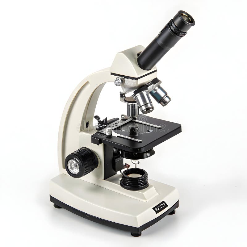 Microscop izolat pe fond alb royalty free illustration